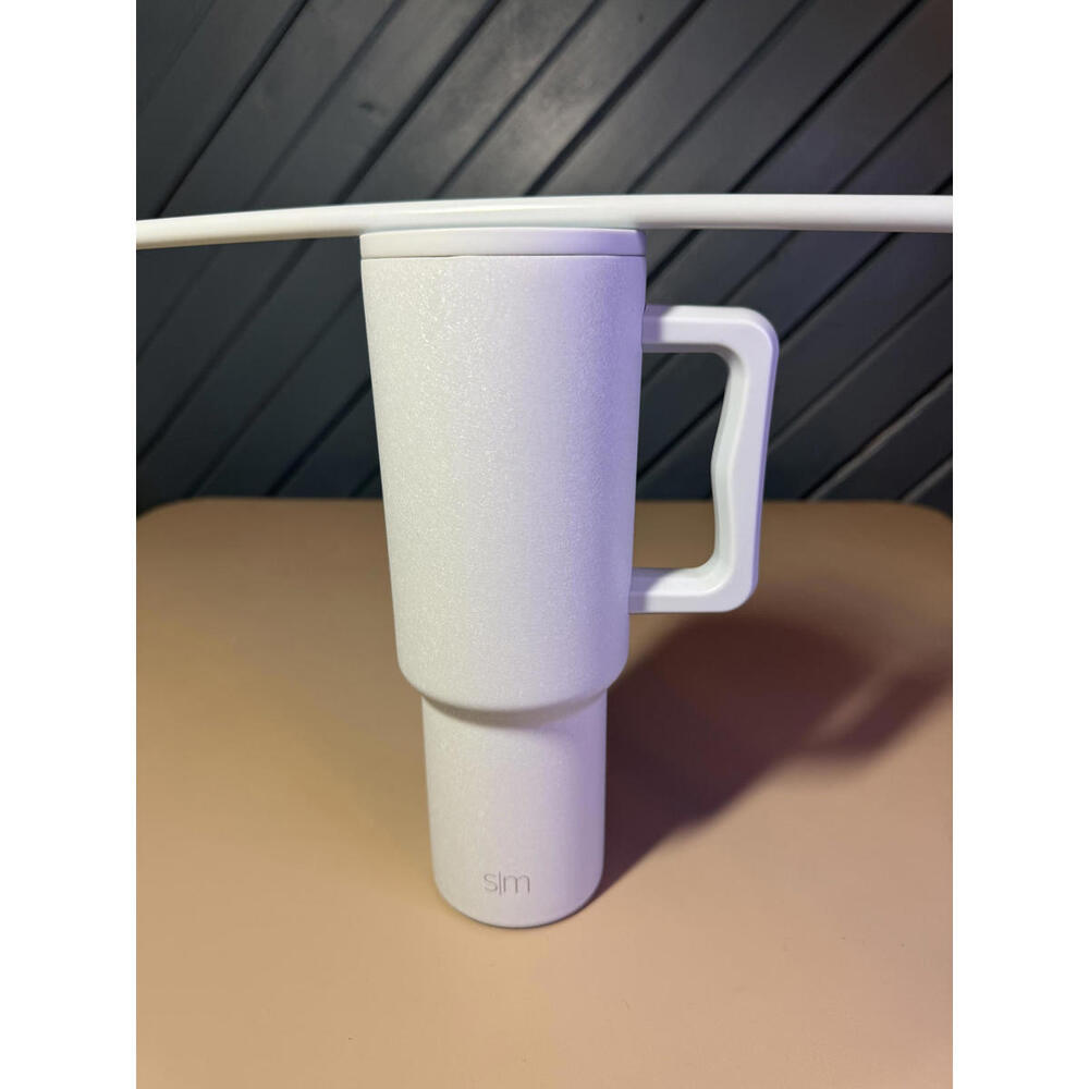 Simple Modern Pale Blue Glacier Ice Travel Mug with Handle